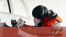  Presentation with car door - Theme consisting of breaking door of a car background and a red colored foreground