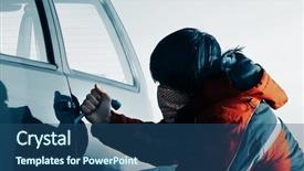  Presentation with car door - Slide deck having breaking door of a car background and a ocean colored foreground