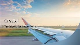  Presentation with runway - Amazing slides having breaking during landing on runway backdrop and a lemonade colored foreground