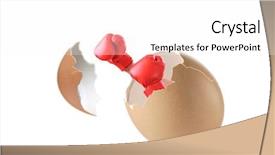  Presentation with breaking free - PPT theme having breaking free - hand with boxing background and a white colored foreground