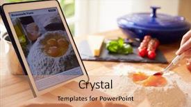  Presentation with mystery person - Slide deck having breaking point - person following pasta recipe using background and a  colored foreground