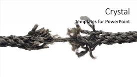  Presentation with rope - Slides consisting of breaking rope isolated over white background and a white colored foreground