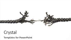  Presentation with rope - Presentation theme having breaking rope isolated over white background and a white colored foreground