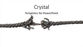  Presentation with rope - Colorful PPT layouts enhanced with breaking rope isolated over white backdrop and a white colored foreground