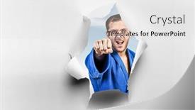  Presentation with breaking through - Slide set consisting of breaking through to success mixed media background and a light gray colored foreground