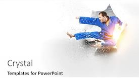  Presentation with breaking through - Slides featuring breaking through to success mixed media background and a white colored foreground