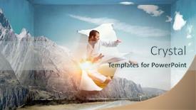  Presentation with breaking through - Slide deck consisting of breaking-through-to-success-mixed background and a sky blue colored foreground