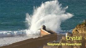  Presentation with wave - PPT theme having breaking walls - big wave splash on portreath background and a tawny brown colored foreground