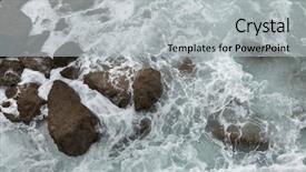  Presentation with free heat waves - Slide set having breaking waves in biarritz french background and a light gray colored foreground