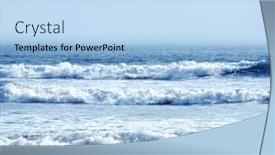  Presentation with ocean waves - Slide deck enhanced with breaking-waves-on-sandy-beach background and a light blue colored foreground