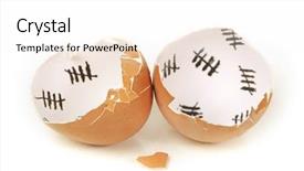  Presentation with broken egg - Presentation design featuring breakout - broken egg shell closeup isolated background and a pink colored foreground