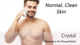  Presentation with youth skin care concept beige - Beautiful slide deck featuring breakout - skin care concept young man backdrop and a lemonade colored foreground