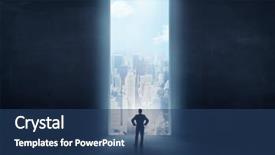  Presentation with breakthrough - Presentation theme with breakthrough - businessman standing in front background and a ocean colored foreground