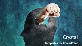  Presentation with breakthrough - PPT layouts enhanced with breakthrough - conceptual image of a fist background and a ocean colored foreground