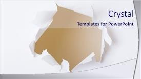  Presentation with watercolor paper texture white art - PPT theme featuring breakthrough - hole on white paper set background and a sky blue colored foreground