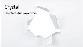  Presentation with torn paper - Amazing PPT theme having breakthrough - paper with ripped hole backdrop and a sky blue colored foreground