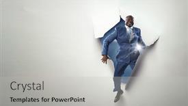  Presentation with black hole - Presentation theme having breakthrough paper hole background and a light gray colored foreground