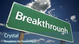  Presentation with breakthrough - Presentation theme having breakthrough road sign with dramatic background and a ocean colored foreground