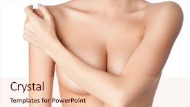  Presentation with chest - Presentation theme enhanced with breast - chest of a young woman background and a lemonade colored foreground