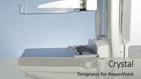  Presentation with mammography - Slide deck consisting of breast cancer - laboratory with mammography machine background and a light gray colored foreground