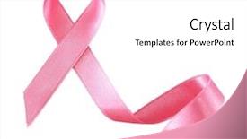  Presentation with pink ribbon - Beautiful PPT theme featuring breast cancer - pink ribbon sign isolated backdrop and a white colored foreground