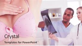  Presentation with breast cancer medical - Slides having breast cancer awareness against medical background and a lemonade colored foreground