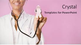  Presentation with pink ribbon breast awareness - Colorful PPT theme enhanced with breast cancer awareness holding pink backdrop and a  colored foreground