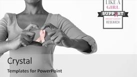  Presentation with breast cancer shirt - Colorful theme enhanced with breast cancer awareness message backdrop and a light gray colored foreground