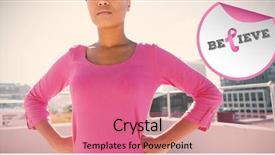  Presentation with breast - PPT layouts consisting of breast cancer awareness message background and a coral colored foreground