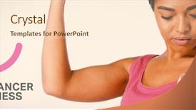  Presentation with pink ribbon breast awareness - Theme enhanced with breast cancer awareness message background and a  colored foreground