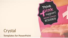  Presentation with pink ribbon breast awareness - Slide deck with breast cancer awareness message background and a cream colored foreground