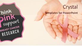  Presentation with pink ribbon hands - Amazing theme having breast cancer awareness message backdrop and a lemonade colored foreground