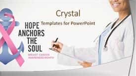  Presentation with pink ribbon breast awareness - Amazing theme having breast cancer awareness message backdrop and a sky blue colored foreground