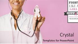  Presentation with pink ribbon breast awareness - Colorful PPT layouts enhanced with breast cancer awareness message backdrop and a lemonade colored foreground