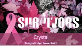  Presentation with breast cancer awareness - Audience pleasing PPT theme consisting of breast cancer awareness message backdrop and a violet colored foreground