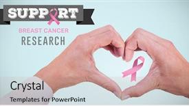  Presentation with breast cancer awareness - PPT theme consisting of breast cancer awareness message background and a  colored foreground