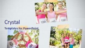  Presentation with photo collage - Beautiful presentation design featuring breast cancer awareness photo collage backdrop and a sky blue colored foreground