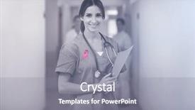  Presentation with breast cancer awareness - Audience pleasing theme consisting of breast cancer awareness ribbon backdrop and a gray colored foreground