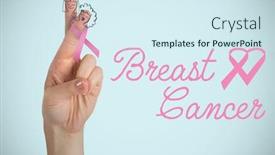  Presentation with breast cancer awareness - Beautiful PPT layouts featuring cancer awareness ribbon on cropped backdrop and a sky blue colored foreground