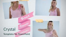  Presentation with photo collage - Theme enhanced with breast cancer awareness text background and a  colored foreground