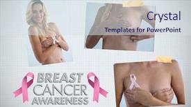  Presentation with photo collage - Presentation theme featuring breast cancer awareness text background and a  colored foreground