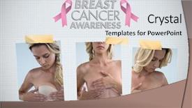  Presentation with photo collage - Audience pleasing PPT theme consisting of breast cancer awareness text backdrop and a  colored foreground