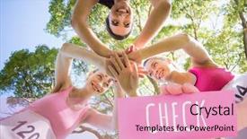  Presentation with pink business - Colorful presentation enhanced with breast cancer awareness women marathon backdrop and a  colored foreground
