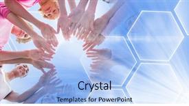  Presentation with breast cancer awareness - Colorful presentation design enhanced with breast cancer awareness women putting backdrop and a light blue colored foreground