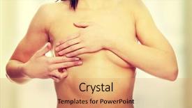  Presentation with breast cancer diagnosis - Presentation design featuring breast cancer check- woman holding background and a coral colored foreground