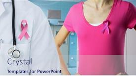  Presentation with pink ribbon breast awareness - Amazing slide set having breast cancer doctor and woman with pink awareness ribbon backdrop and a lemonade colored foreground