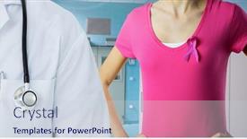  Presentation with pink ribbon breast awareness - Presentation consisting of breast cancer doctor and woman with pink awareness ribbon background and a lemonade colored foreground