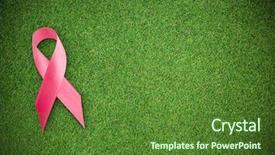  Presentation with breast cancer - Audience pleasing slide deck consisting of breast cancer ribbon against close backdrop and a forest green colored foreground