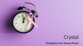  Presentation with breast cancer - Audience pleasing slides consisting of breast cancer symbol and alarm backdrop and a lavender colored foreground