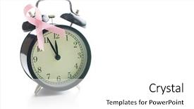  Presentation with radiology breast cancer - Theme featuring breast cancer symbol and alarm background and a  colored foreground